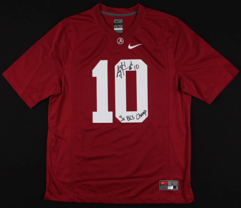 AJ McCarron Signed Alabama Crimson Tide Framed Custom White Jersey