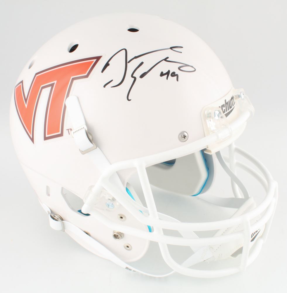 Tremaine Edmunds Signed Virginia Tech Hokies FullSize Helmet (Radtke COA)