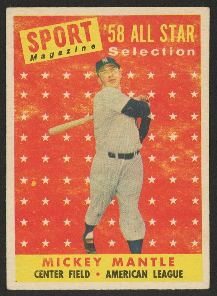 1958 Topps 487 Mickey Mantle All Star