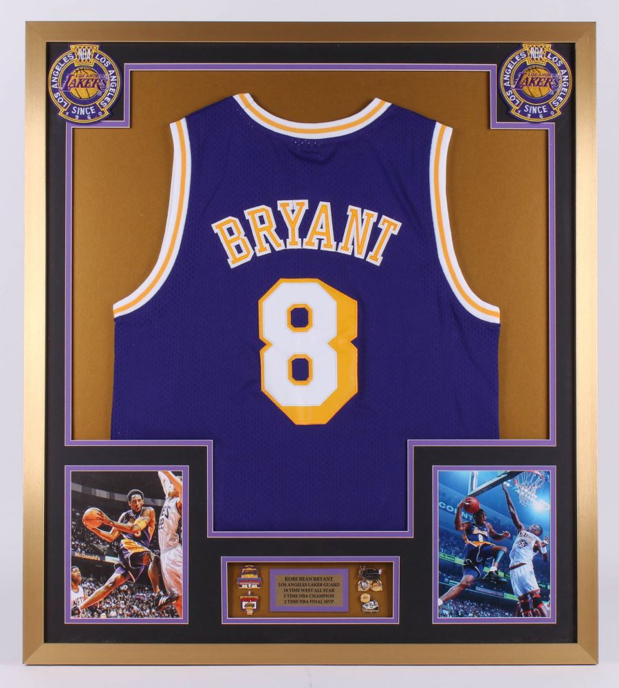 Kobe Bryant Los Angeles Lakers 32x36 Custom Framed Jersey with ... Kobe Bryant Los Angeles Lakers 32x36 Custom Framed Jersey with ...