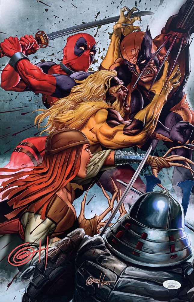 Greg Horn Signed Marvel "Wolverine Enemies" 11x17 Lithograph (JSA COA)