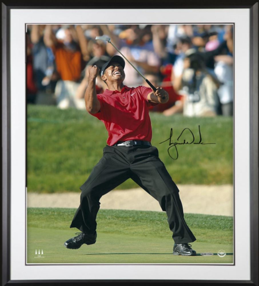 Tiger Woods Signed 30x40 Custom Framed Photo (UDA COA)