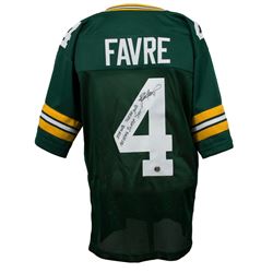Brett Favre Signed Green Bay Packers Jersey with (5) Career Stat Inscriptions (Favre COA)