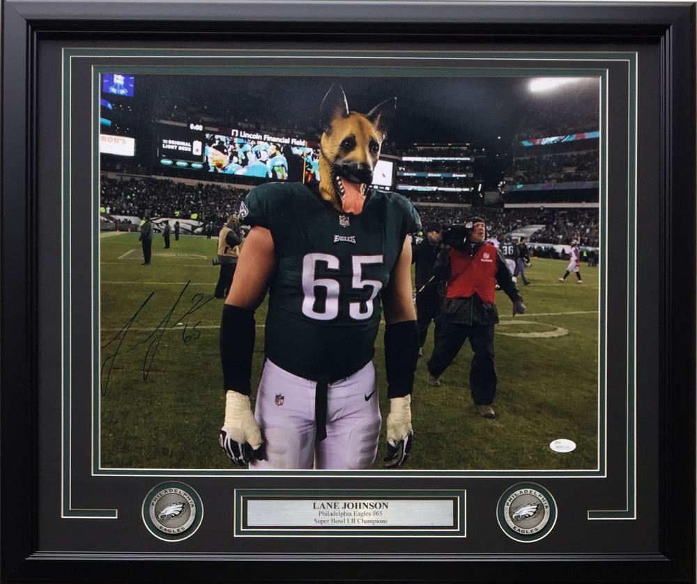 Lane Johnson Signed Philadelphia Eagles 22x27 Custom Framed Photo
