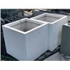 Image 1 : 2 WHITE DECORATIVE SQUARE PLANTER POTS