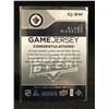 Image 2 : 2014-15 UPPER DECK SERIES 2 HOCKEY BLAKE WHEELER GAME USED MEMORABILIA CARD