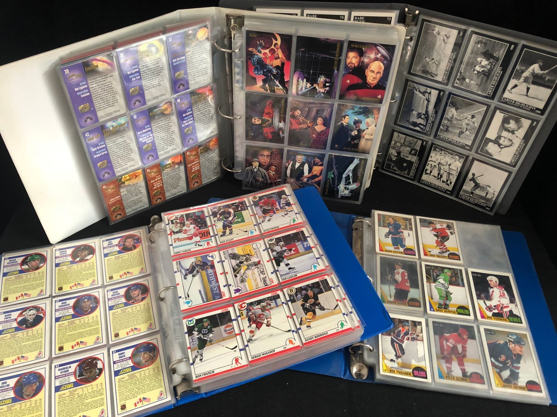 HOCKEY TRADING CARDS LOT (FULL BINDERS)