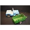 Image 2 : Two vintage pressed steel toys including a Tonka jeep and a Ny-Lint utility trailer