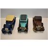 Image 1 : Three vintage Hubley die cast cars including Ford model A, Chevy coupe and a Rolls Royce 9" in lengt