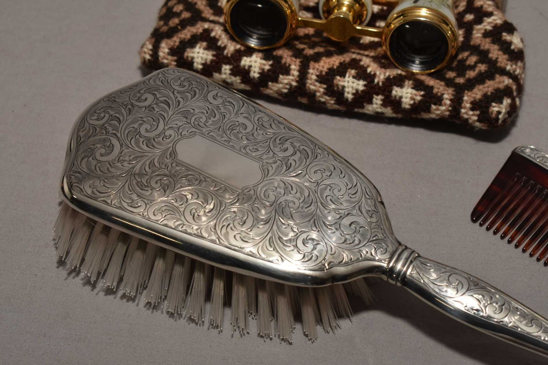 Birks Sterling Silver Dresser Set Including Hand Mirror Hairbrush