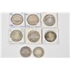 Image 1 : Eight Canadian silver dollar coins including 1951, 1953, two 1958, 196s, 1964 and two 1966