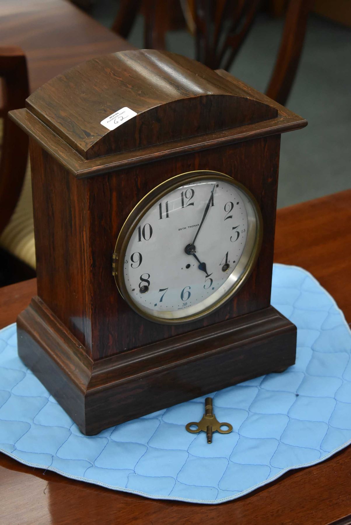 Antique Seth Thomas chiming mantle clock, working at time of cataloguing