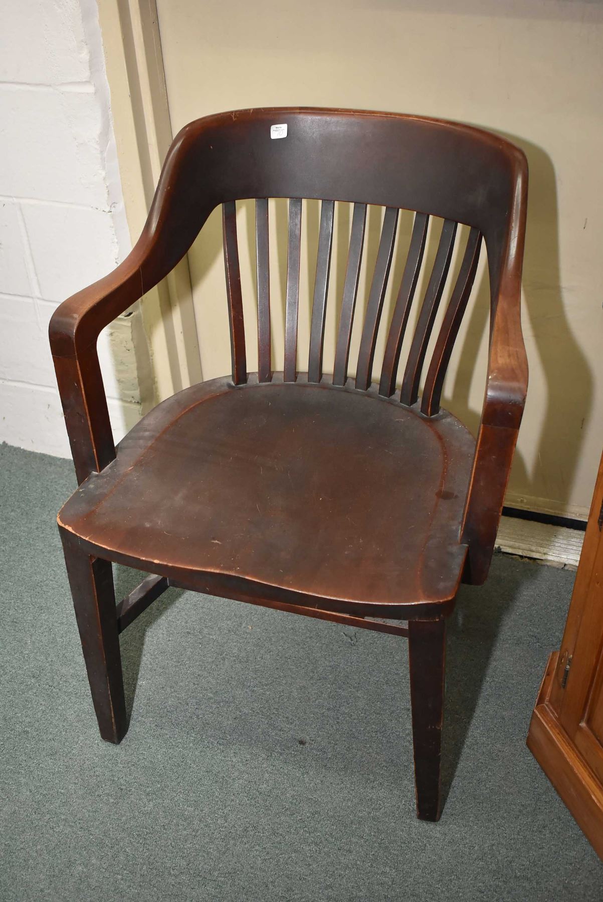Vintage open arm office chair made by The B. L. Marble Chair Co