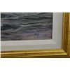 Image 2 : Gilt framed original acrylic on board seascape titled "Sun Wave" signed by artist and marked on vers