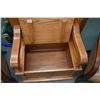 Image 2 : Modern oak hall seat with mirrored back and coat hooks complete with flip seat storage area