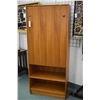 Image 1 : Danish made teak sewing cabinet with pull down work surface with fold over legs and storage shelves