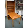 Image 2 : Danish made teak sewing cabinet with pull down work surface with fold over legs and storage shelves