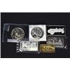 Image 1 : Six assorted sterling silver tokens/ingots including Thompson Sub Machine Gun, 1911 Marmon, Marilyn 