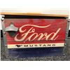 Image 2 : VINTAGE FORD MUSTANG WOODEN COOLER WITH BOTTLE OPENER AND REMOVEABLE LID