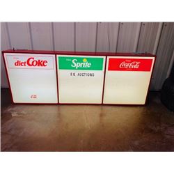 VINTAGE COCA COLA SIGN WITH LETTERS AND LIGHT