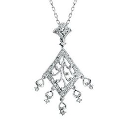 14k White Gold 0.50CTW Diamond Pendant, (I2-I3/H-I)