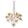 Image 1 : 18k Three Tone Gold 4.77CTW Diamond, Pink Diamond and Multicolor Dia Pendant, (V