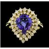 Image 2 : 2.76 ctw Tanzanite and Diamond Ring - 14KT Yellow Gold