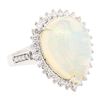 Image 1 : 9.12 ctw Opal And Diamond Ring - 14KT White Gold