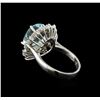 Image 3 : 4.3 ctw Aquamarine and Diamond Ring - 14KT White Gold