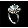 Image 4 : 4.3 ctw Aquamarine and Diamond Ring - 14KT White Gold