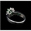 Image 3 : 1.25 ctw Emerald and Diamond Ring - 14KT White Gold