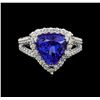 Image 2 : 14KT White Gold 5.22 ctw Tanzanite and Diamond Ring