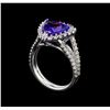 Image 4 : 14KT White Gold 5.22 ctw Tanzanite and Diamond Ring