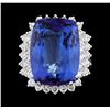 Image 2 : 19.30 ctw Tanzanite and Diamond Ring - 14KT White Gold