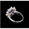 Image 3 : 14KT White Gold 2.80 ctw Tanzanite and Diamond Ring