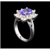 Image 4 : 14KT White Gold 2.80 ctw Tanzanite and Diamond Ring