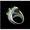 Image 3 : 6.42 ctw Emerald and Diamond Ring - 18KT White Gold