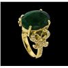 Image 4 : 8.71 ctw Emerald and Diamond Ring - 14KT Yellow Gold