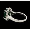 Image 3 : 4.38 ctw Emerald and Diamond Ring - 14KT White Gold