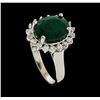 Image 4 : 4.38 ctw Emerald and Diamond Ring - 14KT White Gold