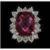 Image 2 : 11.12 ctw Tourmaline and Diamond Ring - 14KT White Gold