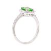 Image 4 : 1.46 ctw Tsavorite and Diamond Ring - Platinum