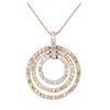 Image 1 : 1.70 ctw Diamond Pendant And Chain - 14KT Rose, White And Yellow Gold
