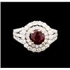 Image 2 : 18KT White Gold 1.43 ctw Ruby and Diamond Ring