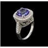 Image 3 : 4.26 ctw Tanzanite and Diamond Ring - 14KT White Gold