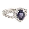 Image 1 : 2.41 ctw Lavender Spinel And Diamond Ring - 14KT White Gold