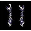 Image 2 : 6.00 ctw Sapphire and Diamond Jewelry Suite - 14KT White Gold