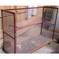 Metal Rolling Cage Cart, 73"W x 25.5"D x 57"H