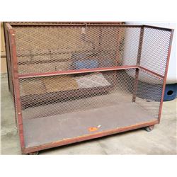 Metal Rolling Cage Cart, 73"L x 25"D x 56"H