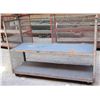 Image 1 : Metal Rolling Cage Cart with Shelf, 73"L x 25"W x 53"H